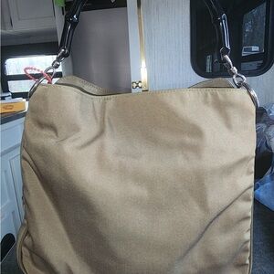 Gucci Diana Beige Shoulder Bag Genuine Black Bamboo Handles